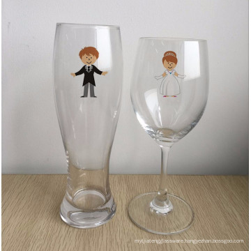 Bride and Groom Glasses - Wedding Toasting Set of 2 - Couples Gifts